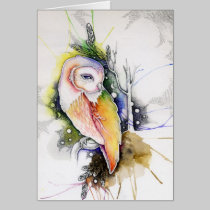 a barn owl - blank card cards