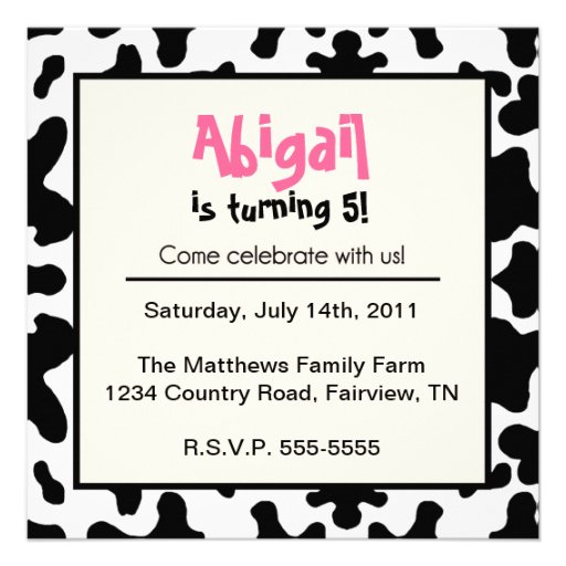 A Barnyard Birthday - Farm-themed Girl Invitation