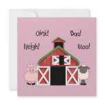 A Barnyard Birthday (GIRL) - Square Invitation