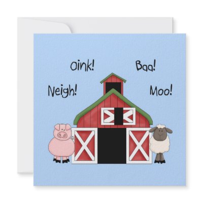 A Barnyard Birthday - Square Invitation by eucdesigns