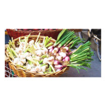 A basket of GARLIC - Naples, Italy photo cards