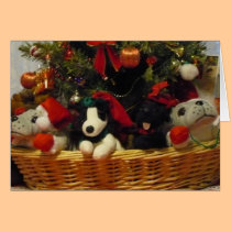 A Basket of Puppies Holiday Note Card cards