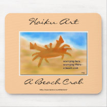 A Beach Crab Haiku Art Mousepad