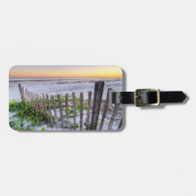 A Beach Fence at Sunset Tags For Luggage