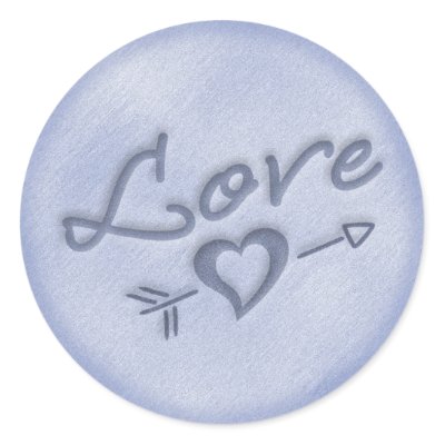 A Beach Wedding Love Heart Sticker (Dark Blue) by BeachWeddings