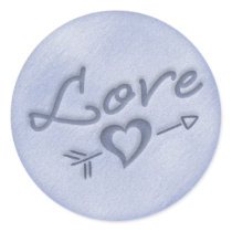 A Beach Wedding Love Heart Sticker (Dark Blue)