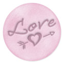 A Beach Wedding Love Heart Sticker (Pink) by BeachWeddings A Beach Wedding Love Heart Sticker (Pink)