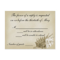 A Beach Wedding RSVP Card (Gold) Postcards