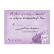 A Beach Wedding RSVP Card (Purple) postcards