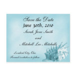 A Beach Wedding Save the Date Postcard (Blue)