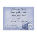 A Beach Wedding Save the Date Postcard (Dark Blue)