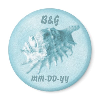 A Beach Wedding Seashell Magnet (Blue) by BeachWeddings