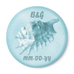 A Beach Wedding Seashell Magnet (Blue)