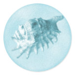A Beach Wedding  Seashell Sticker (Blue)