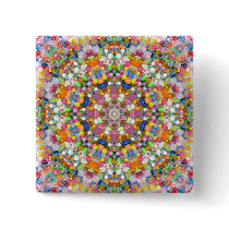 A Bead Mandala Pinback Button