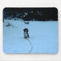 A Beagle Pup's First Snow mousepads
