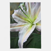 A beautiful fresh lily flower kitchen tea towel kitchen towels