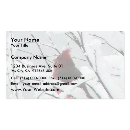 A Beautiful Red Cardinal In The Bushes Covered Wit Business Cards