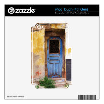 A beautiful rustic old blue door in CRETE, Greece Skin For iPod Touch 4G