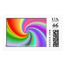 A beautifully coloured fractal stamp / postage