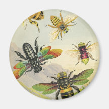A Bevy of Beautiful Bees Refrigerator Magnet