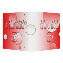 A Bientôt! Canada Flag Colors Pop Art 3 Ring Binder