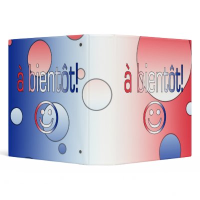 A Bientôt! French Flag Colors Pop Art Binder by thelanguageemporium