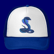 A Big Blue Snake Hat hats