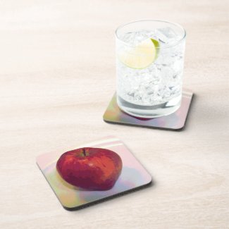 A Big Red Apple Drink Coaster