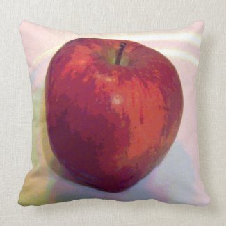 A Big Red Apple Throw Pillows