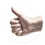 A Big Thumbs Up Round Sticker