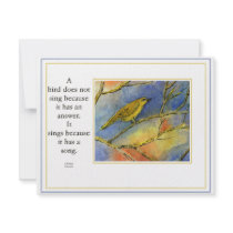 A bird does not sing Invitation