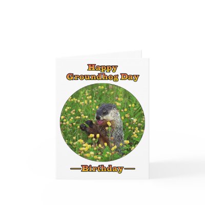 A Birthday on Groundhog Day! Greeting Card by Aquavel