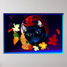 A Black Cat Halloween Poster