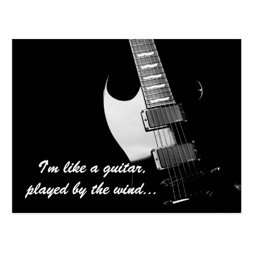 A black guitar postcard