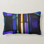A blue abstract collage pillows