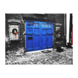 a blue door canvas stretched canvas print