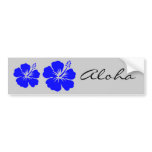 A blue hibiscus flower bumper sticker