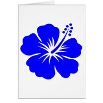 A blue hibiscus flower greeting card