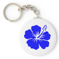 A blue hibiscus flower keychains