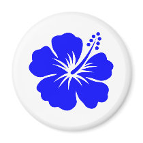 A blue hibiscus flower magnets