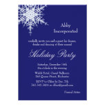 A Blue Holiday Offset Snowflake Invitation