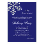 A Blue Offset Crystal Snowflake Holiday Invitation