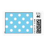 a blue polka postage stamps