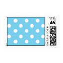 a blue polka postage