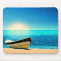 A boat beneath a sunny sky mousepads by anamika11 A boat beneath a sunny sky mousepads
