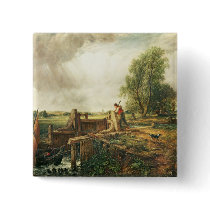 A Boat Passing a Lock Pinback Buttons
