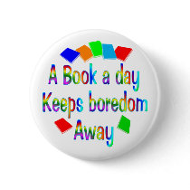 A Book A Day Pinback Buttons