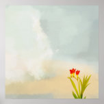a bouquet of red flowers Poster
