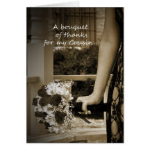 A Bouquet of Thanks For Bridesmaid Cousin Card